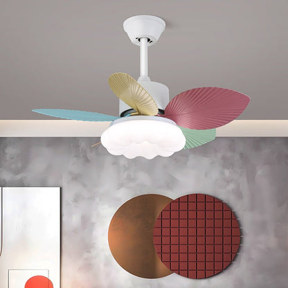 Plafondventilator met gekleurd glaslicht – Ø76cm dimbaar – 6 snelheden incl. afstandsbediening – stille motor – modern design voor woonkamer slaapkamer