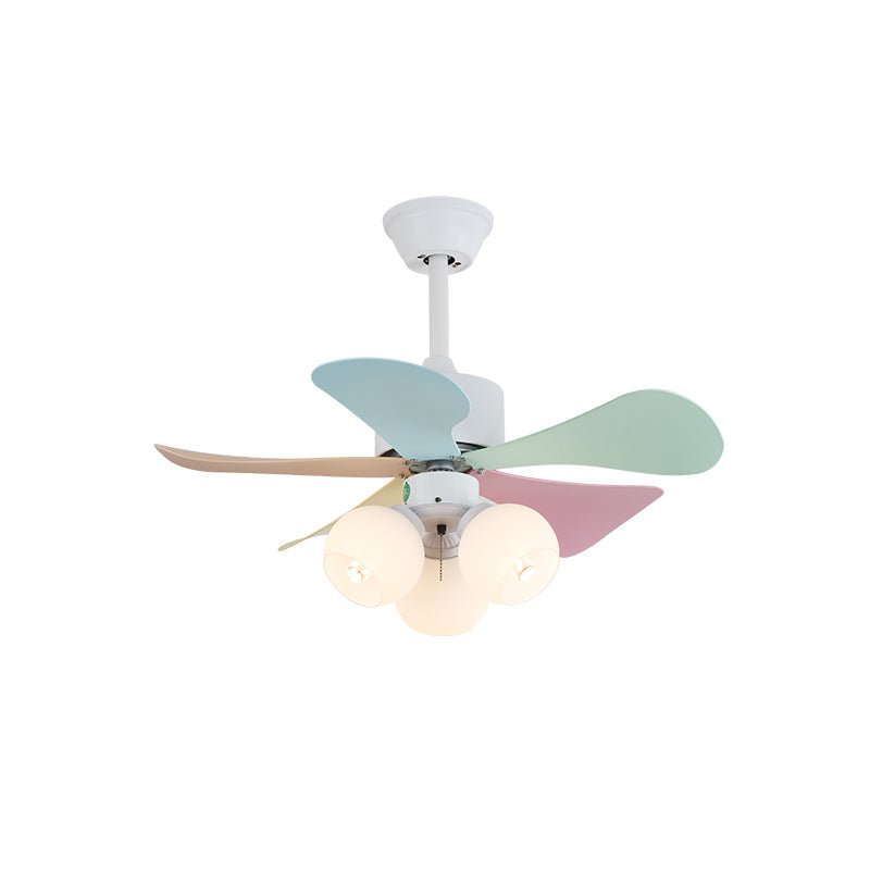 Plafondventilator met gekleurd glaslicht – Ø76cm dimbaar – 6 snelheden incl. afstandsbediening – stille motor – modern design voor woonkamer slaapkamer