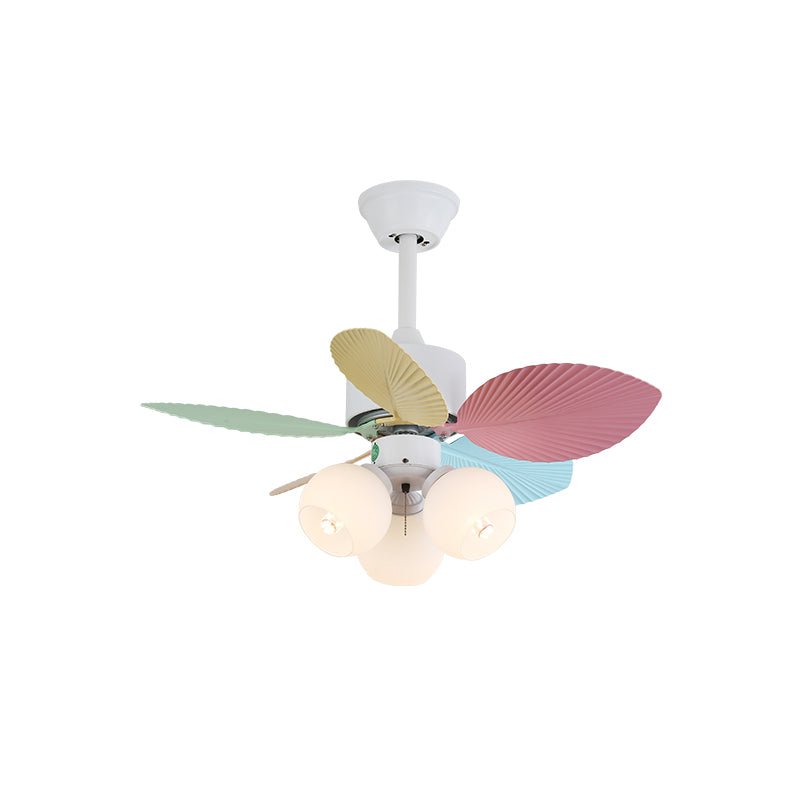 Plafondventilator met gekleurd glaslicht – Ø76cm dimbaar – 6 snelheden incl. afstandsbediening – stille motor – modern design voor woonkamer slaapkamer