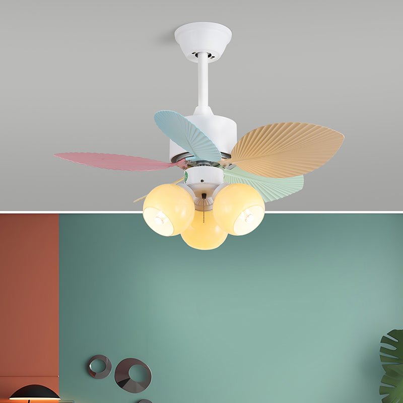 Plafondventilator met gekleurd glaslicht – Ø76cm dimbaar – 6 snelheden incl. afstandsbediening – stille motor – modern design voor woonkamer slaapkamer