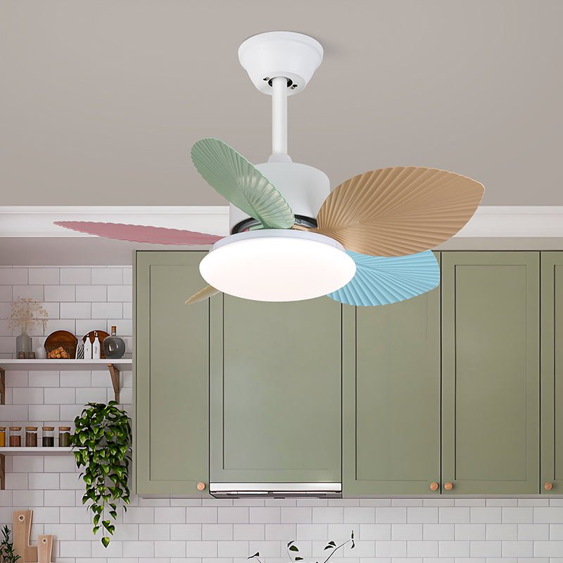 Plafondventilator met gekleurd glaslicht – Ø76cm dimbaar – 6 snelheden incl. afstandsbediening – stille motor – modern design voor woonkamer slaapkamer