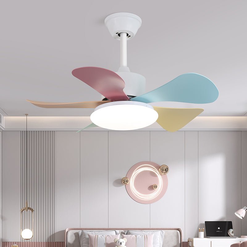 Plafondventilator met gekleurd glaslicht – Ø76cm dimbaar – 6 snelheden incl. afstandsbediening – stille motor – modern design voor woonkamer slaapkamer