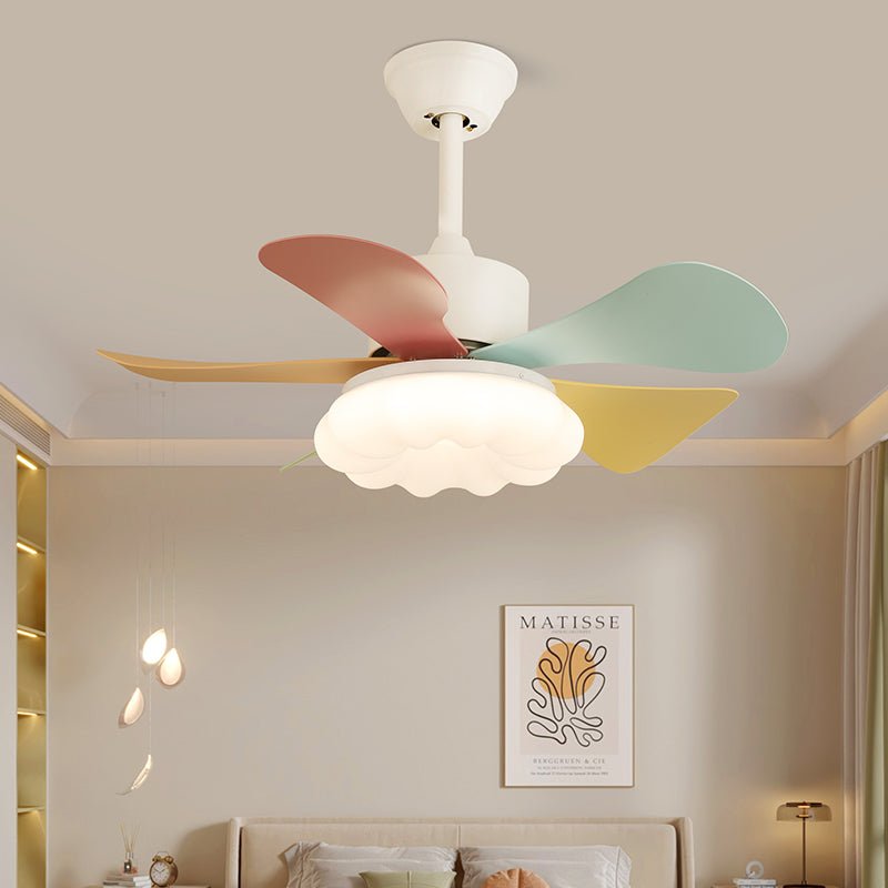 Plafondventilator met gekleurd glaslicht – Ø76cm dimbaar – 6 snelheden incl. afstandsbediening – stille motor – modern design voor woonkamer slaapkamer