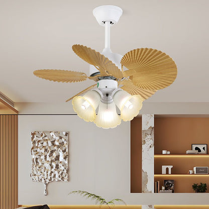 Plafondventilator met gekleurd glaslicht – Ø76cm dimbaar – 6 snelheden incl. afstandsbediening – stille motor – modern design voor woonkamer slaapkamer