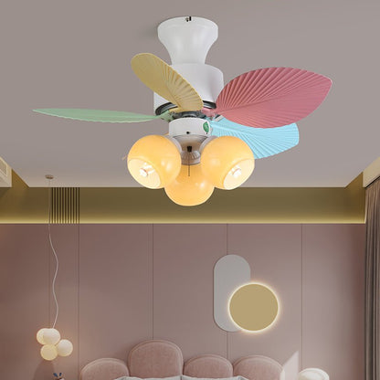 Plafondventilator met gekleurd glaslicht – Ø76cm dimbaar – 6 snelheden incl. afstandsbediening – stille motor – modern design voor woonkamer slaapkamer