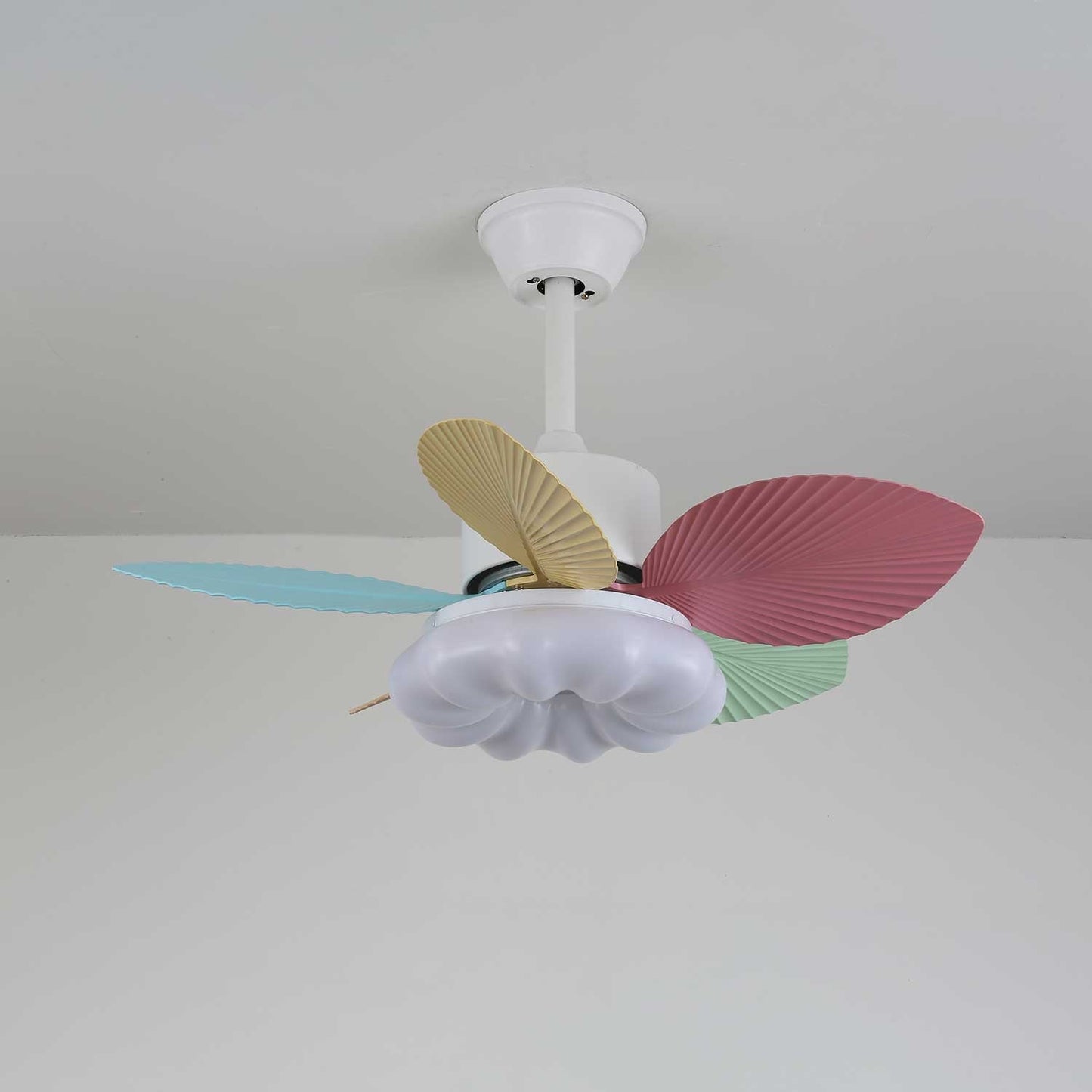 Plafondventilator met gekleurd glaslicht – Ø76cm dimbaar – 6 snelheden incl. afstandsbediening – stille motor – modern design voor woonkamer slaapkamer