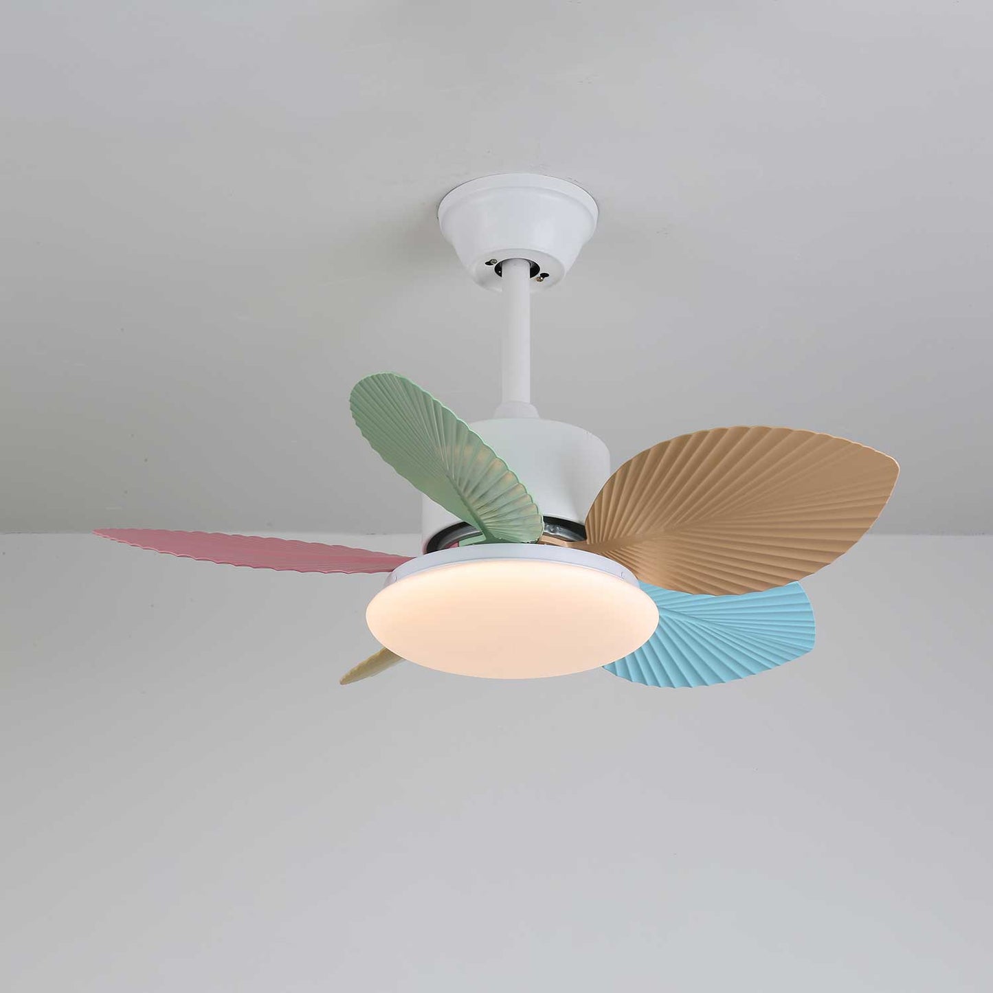 Plafondventilator met gekleurd glaslicht – Ø76cm dimbaar – 6 snelheden incl. afstandsbediening – stille motor – modern design voor woonkamer slaapkamer