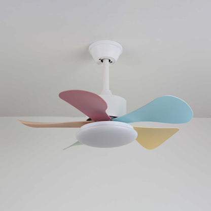 Plafondventilator met gekleurd glaslicht – Ø76cm dimbaar – 6 snelheden incl. afstandsbediening – stille motor – modern design voor woonkamer slaapkamer