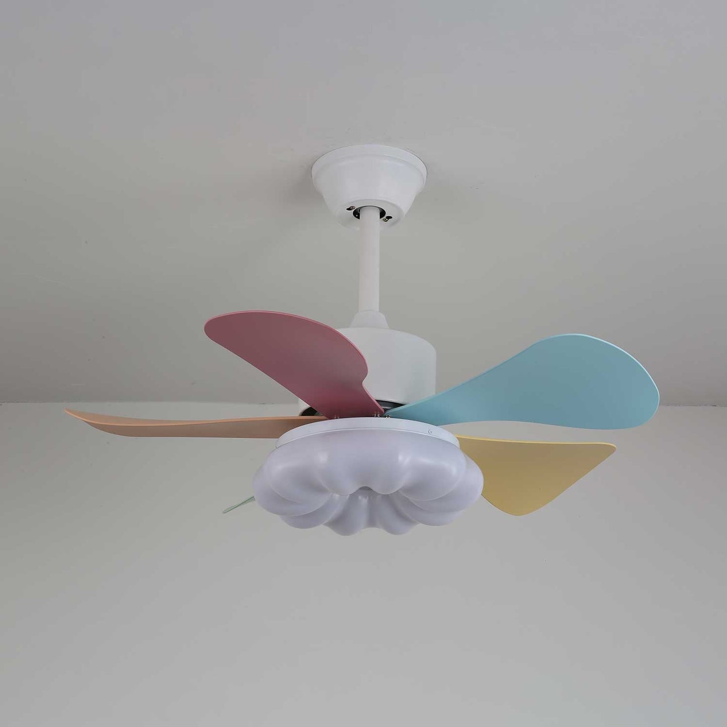 Plafondventilator met gekleurd glaslicht – Ø76cm dimbaar – 6 snelheden incl. afstandsbediening – stille motor – modern design voor woonkamer slaapkamer