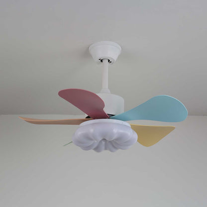 Plafondventilator met gekleurd glaslicht – Ø76cm dimbaar – 6 snelheden incl. afstandsbediening – stille motor – modern design voor woonkamer slaapkamer