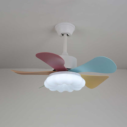 Plafondventilator met gekleurd glaslicht – Ø76cm dimbaar – 6 snelheden incl. afstandsbediening – stille motor – modern design voor woonkamer slaapkamer
