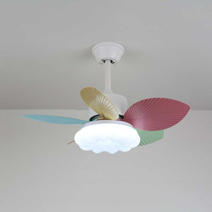 Plafondventilator met gekleurd glaslicht – Ø76cm dimbaar – 6 snelheden incl. afstandsbediening – stille motor – modern design voor woonkamer slaapkamer