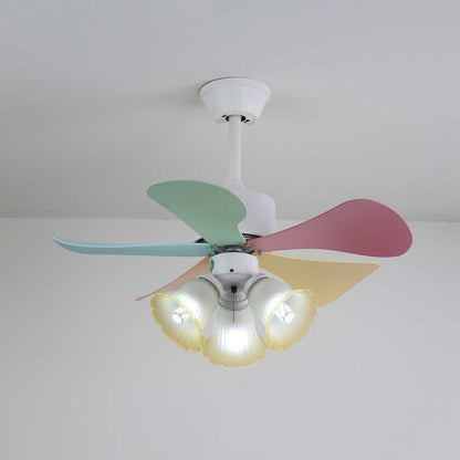 Plafondventilator met gekleurd glaslicht – Ø76cm dimbaar – 6 snelheden incl. afstandsbediening – stille motor – modern design voor woonkamer slaapkamer