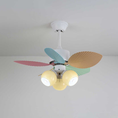 Plafondventilator met gekleurd glaslicht – Ø76cm dimbaar – 6 snelheden incl. afstandsbediening – stille motor – modern design voor woonkamer slaapkamer