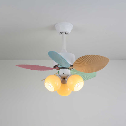 Plafondventilator met gekleurd glaslicht – Ø76cm dimbaar – 6 snelheden incl. afstandsbediening – stille motor – modern design voor woonkamer slaapkamer