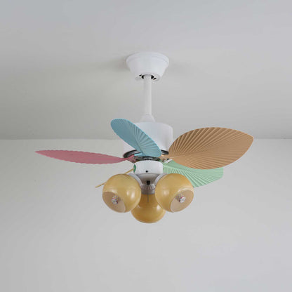 Plafondventilator met gekleurd glaslicht – Ø76cm dimbaar – 6 snelheden incl. afstandsbediening – stille motor – modern design voor woonkamer slaapkamer