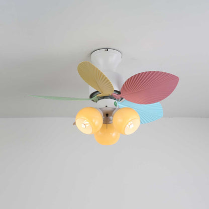 Plafondventilator met gekleurd glaslicht – Ø76cm dimbaar – 6 snelheden incl. afstandsbediening – stille motor – modern design voor woonkamer slaapkamer