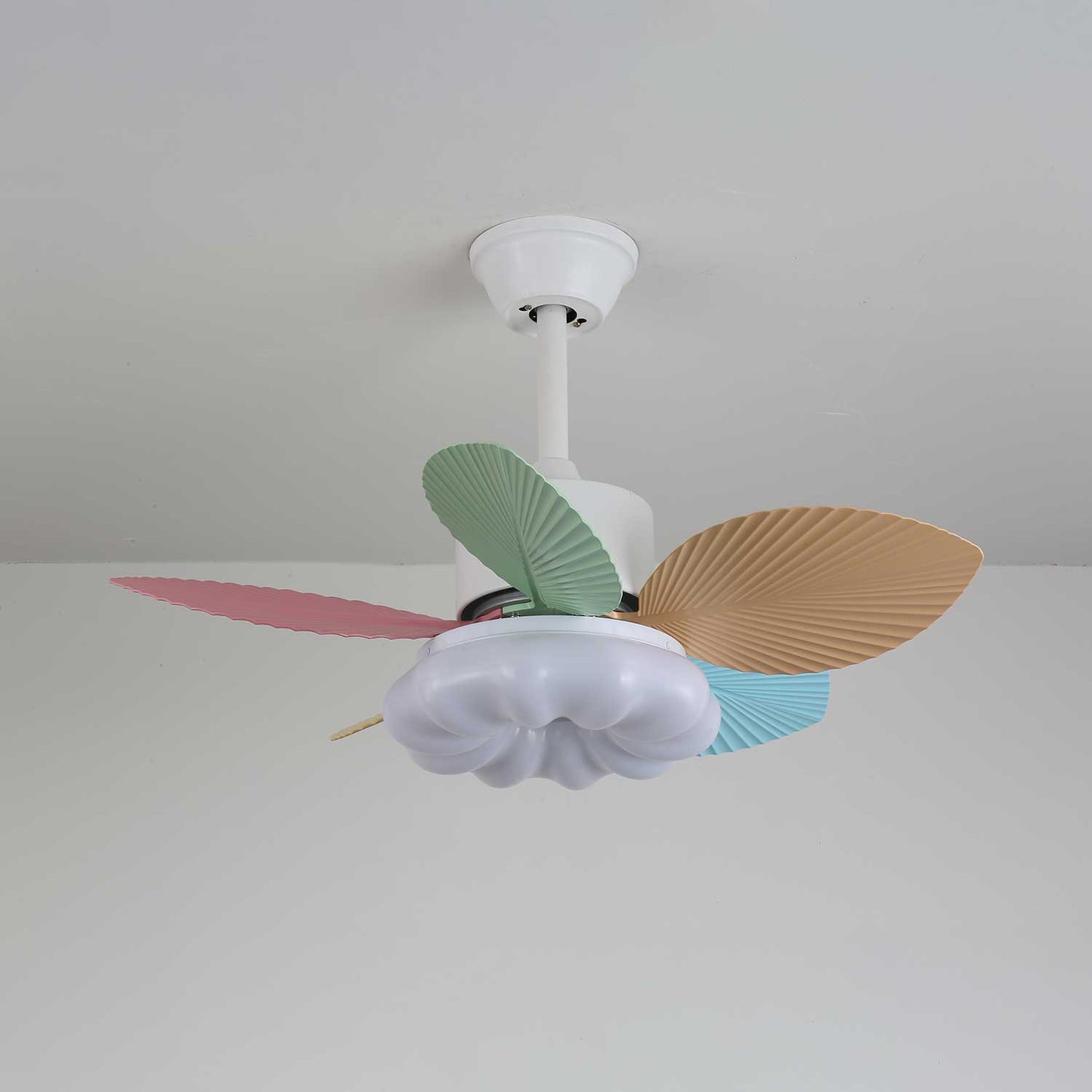 Plafondventilator met gekleurd glaslicht – Ø76cm dimbaar – 6 snelheden incl. afstandsbediening – stille motor – modern design voor woonkamer slaapkamer