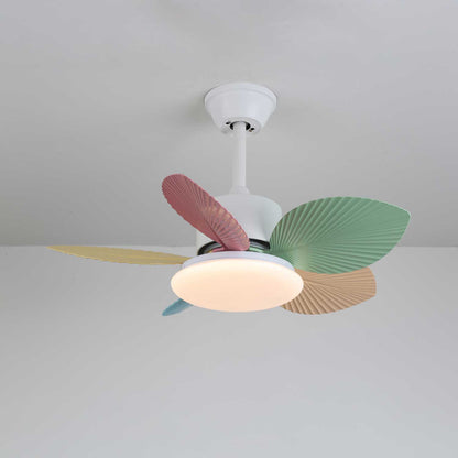 Plafondventilator met gekleurd glaslicht – Ø76cm dimbaar – 6 snelheden incl. afstandsbediening – stille motor – modern design voor woonkamer slaapkamer