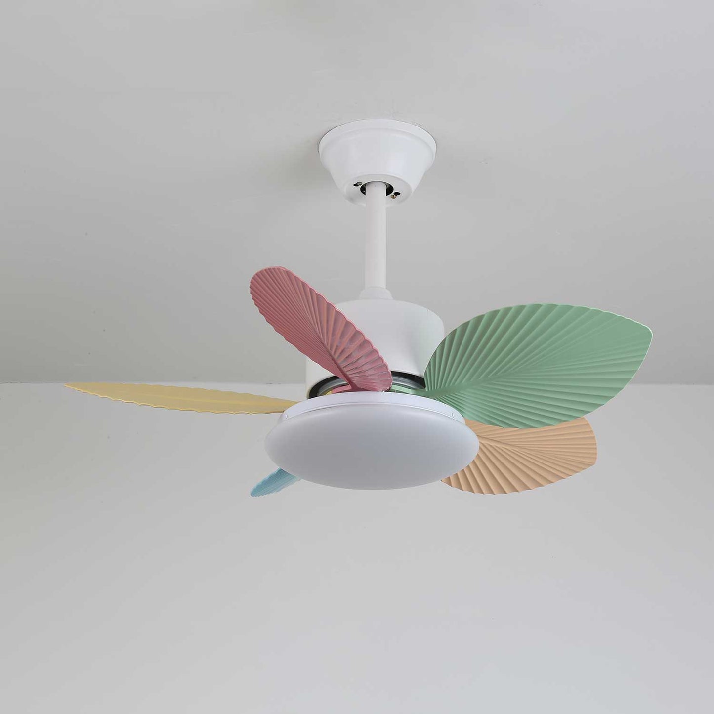 Plafondventilator met gekleurd glaslicht – Ø76cm dimbaar – 6 snelheden incl. afstandsbediening – stille motor – modern design voor woonkamer slaapkamer