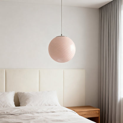 Glazen Hanglamp met Gedraaide Vorm – Handgeblazen Designverlichting voor Keukeneiland en Eetruimte