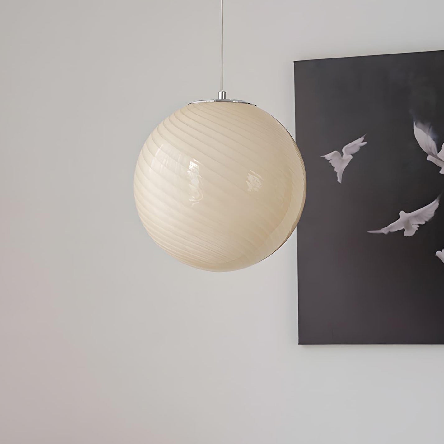 Glazen Hanglamp met Gedraaide Vorm – Handgeblazen Designverlichting voor Keukeneiland en Eetruimte