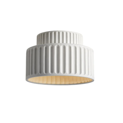 Plafondlamp Geribbeld Resin E27 Wit Compact Modern Interieur Woonkamer Keuken Slaapkamer Retro Design Plafonnière