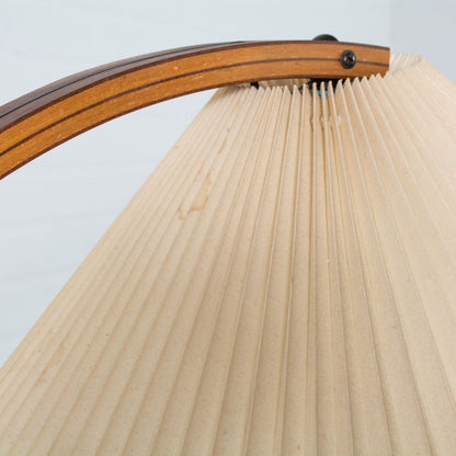 Boog Vloerlamp Beukenhouten Linnen Kap Retro Woonkamer