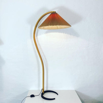 Boog Vloerlamp Beukenhouten Linnen Kap Retro Woonkamer