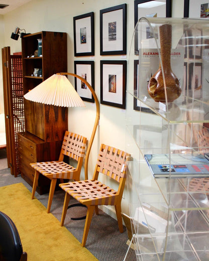 Boog Vloerlamp Beukenhouten Linnen Kap Retro Woonkamer