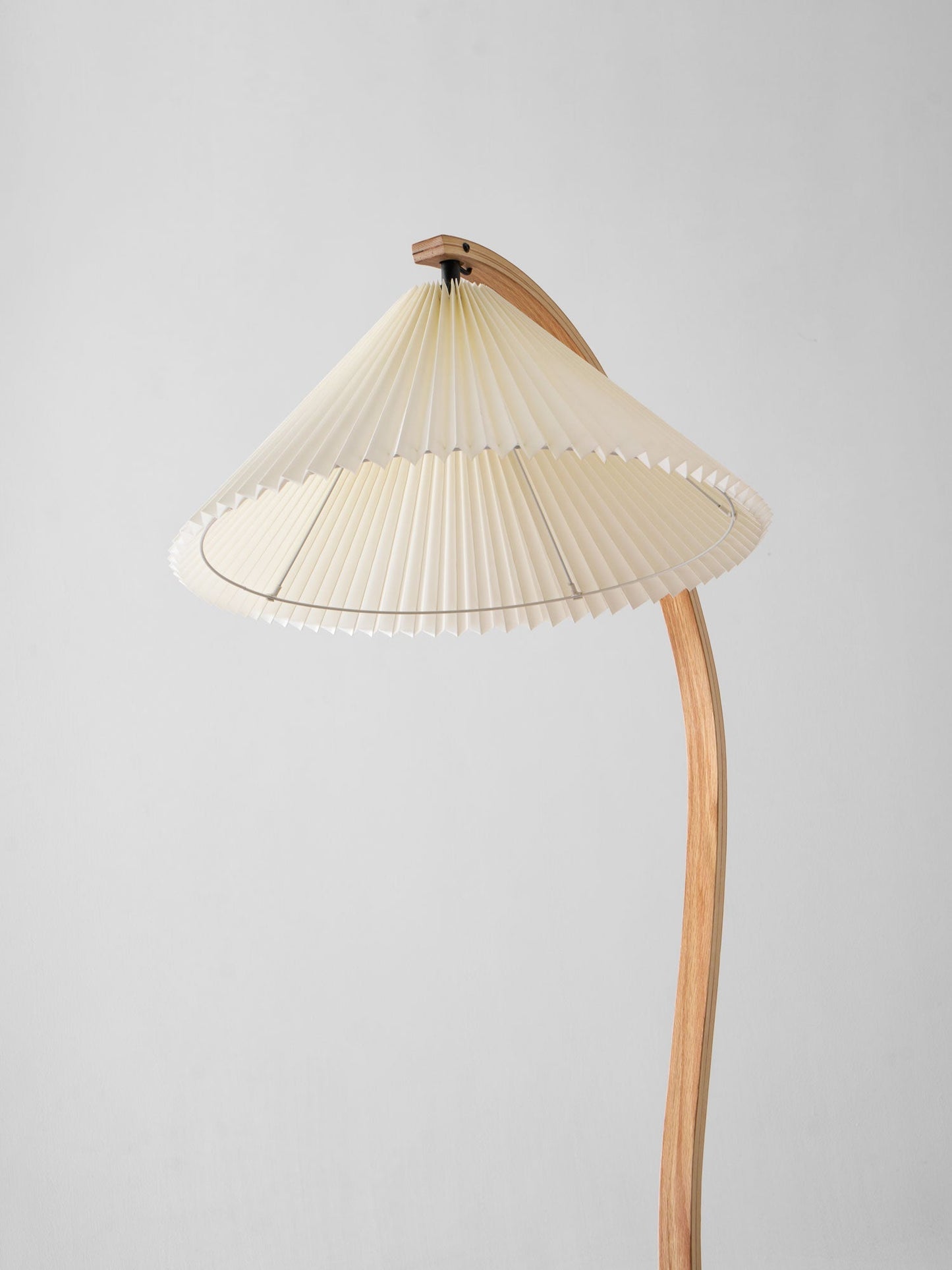 Boog Vloerlamp Beukenhouten Linnen Kap Retro Woonkamer