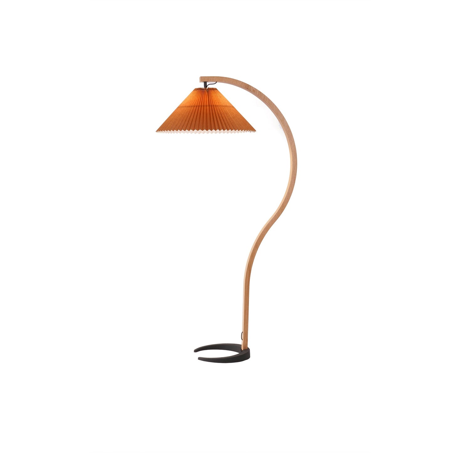 Boog Vloerlamp Beukenhouten Linnen Kap Retro Woonkamer