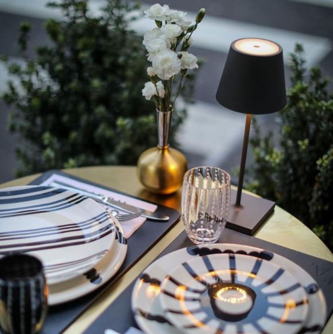 Oplaadbare Tafellamp met Touch-Dimmer IP54 Waterdicht Draadloos LED-Licht Buiten & Binnen 3 Lichtstanden voor Terras Restaurant Balkon