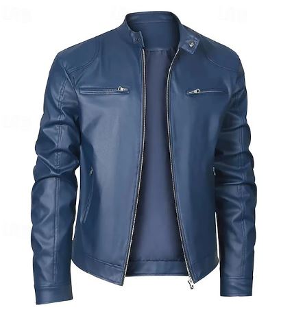 Heren Leren Bikerjack Kunstleer Look - StudioMarella