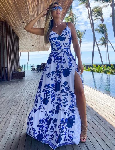 Zwarte Maxi Jurk voor Vrouw met V-halslijn Zomerjurk Elegant - StudioMarella