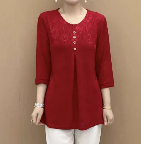 Dames Blouse 3/4 Mouwen Losse Pasvorm Modieus