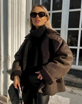 Damen Winterjas Warm Tawny Bruin