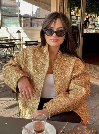Glitter Winterjas voor Vrouw met Pailletten - StudioMarella