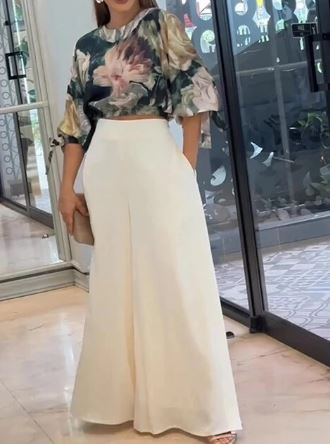 Witte Jurk Set met Broek en Blouse voor Dames - StudioMarella