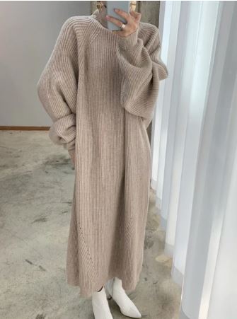 Vrouwelijke Sweaterjurk Zacht Warme Trui Jurk - StudioMarella