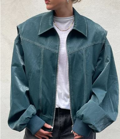 Leren Vrouwencoat Elodie Stijl Klassiek Design