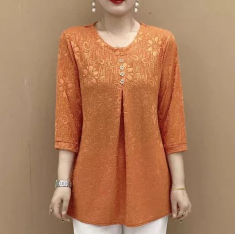 Dames Blouse 3/4 Mouwen Losse Pasvorm Modieus