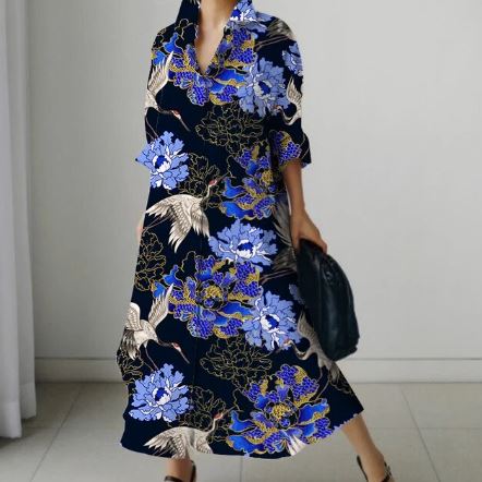 Zomerjurk voor Vrouw Luchtige Jurk met Bloemenprint - StudioMarella