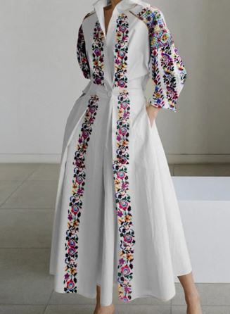 Linnen Zomerjurk Katoenen Vintage Jurk Vrouwelijk - StudioMarella