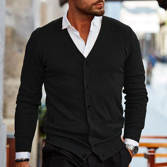 Heren Cardigan Stijlvol met V-hals en Knopen - StudioMarella
