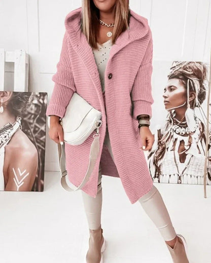Dames Gebreide Vest Met Capuchon Warm en Stijlvol