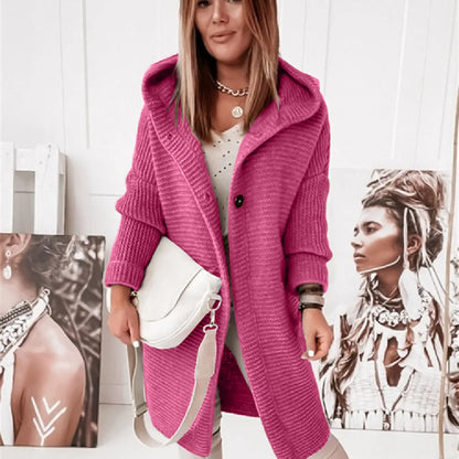 Vest met Capuchon voor Dames Gebreid Casual Stijl