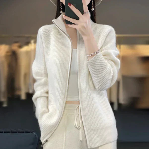 Cardigan met Rits Dames | Opstaande Kraag & Gestroomlijnde Look