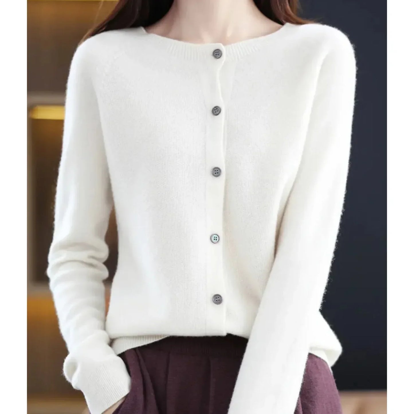 Cardigan met knoopsluiting en lange mouwen