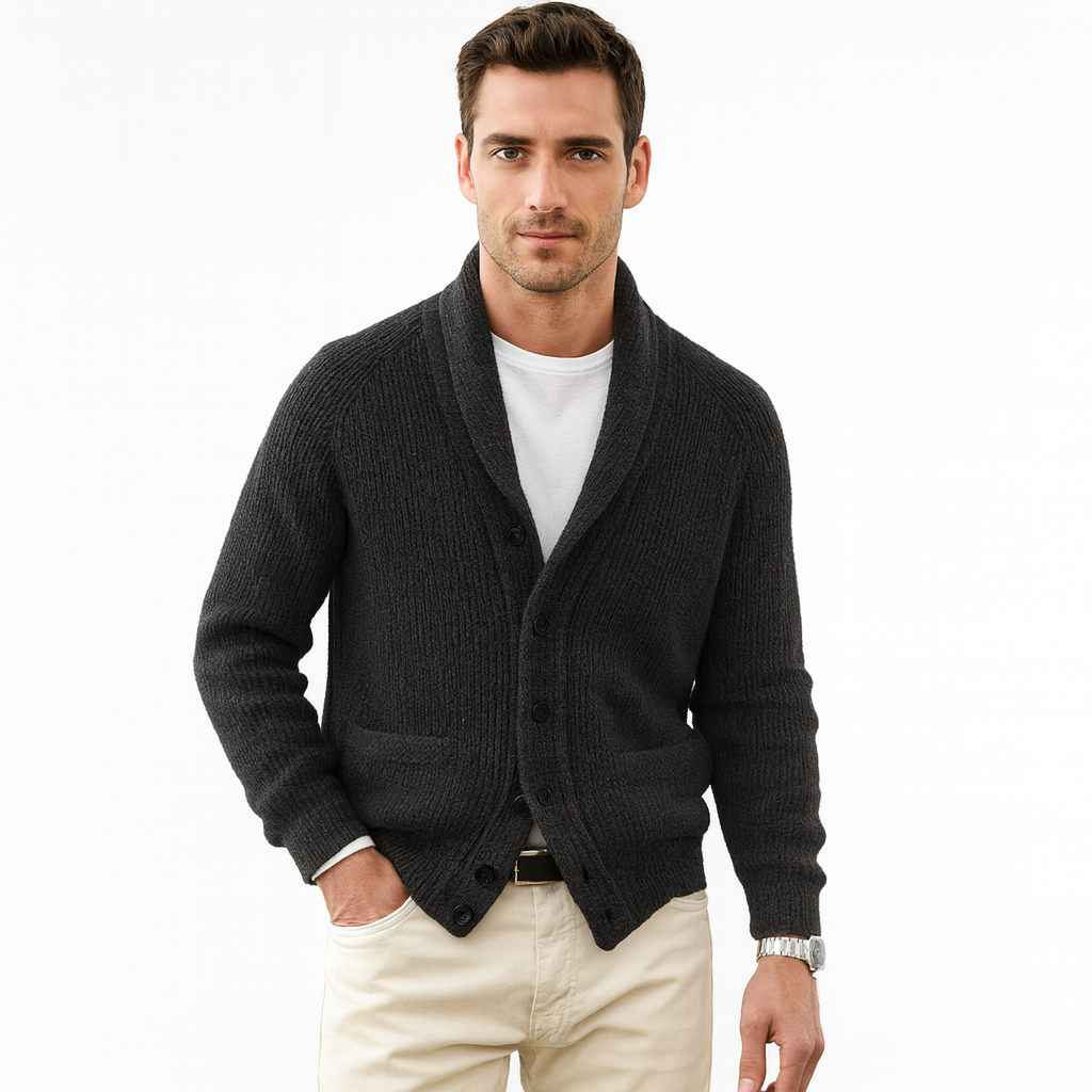 V-hals Cardigan Zacht Ribbrestructuur Warme Trui - StudioMarella
